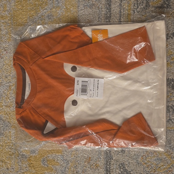 Gymboree pumpkin pie color fox long-sleeved  shirt - Picture 2 of 3
